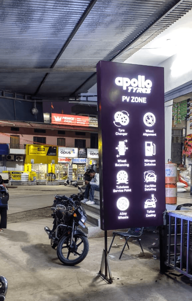 Apollo Tyres "Apollo Zone" Showroom — Ramdev Tyres gallery image — Retail Fixture & Fit-out