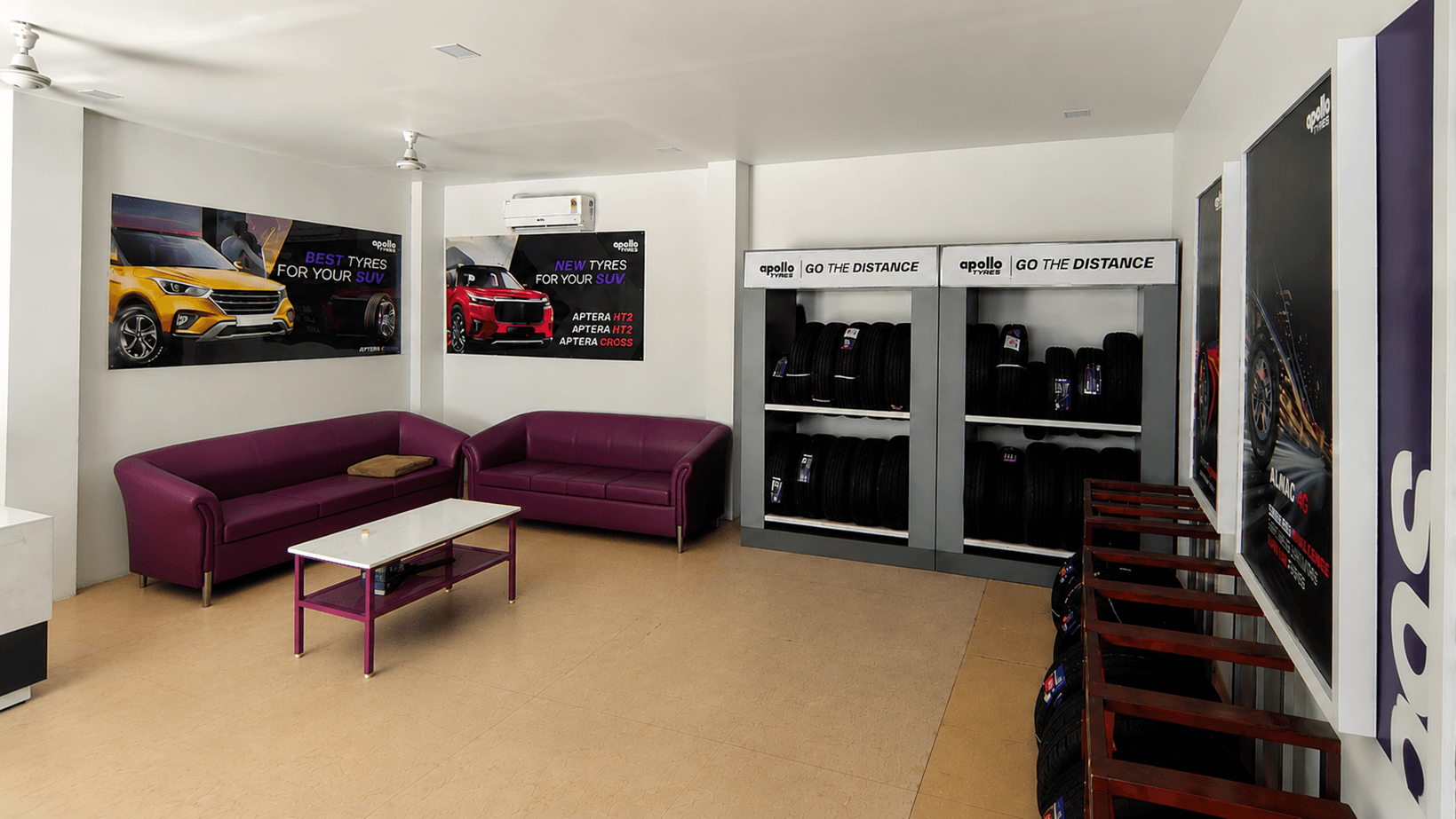 Apollo Tyres "Apollo Zone" Showroom — Ramdev Tyres gallery image — Retail Fixture & Fit-out